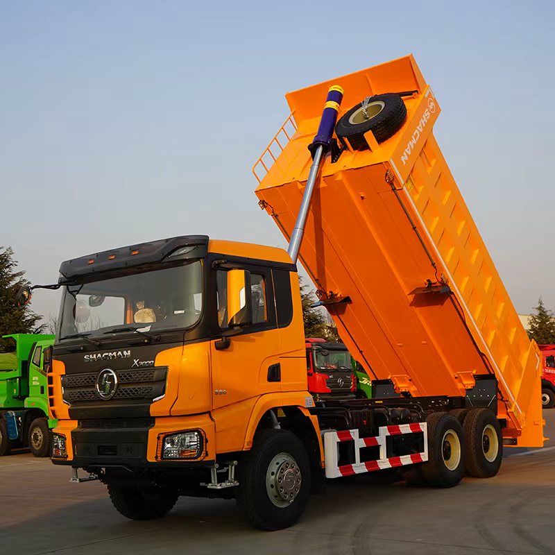 SHACMAN X3000 6x4 Central Asia version with rectangular reinforced dump body and front hydraulic lift